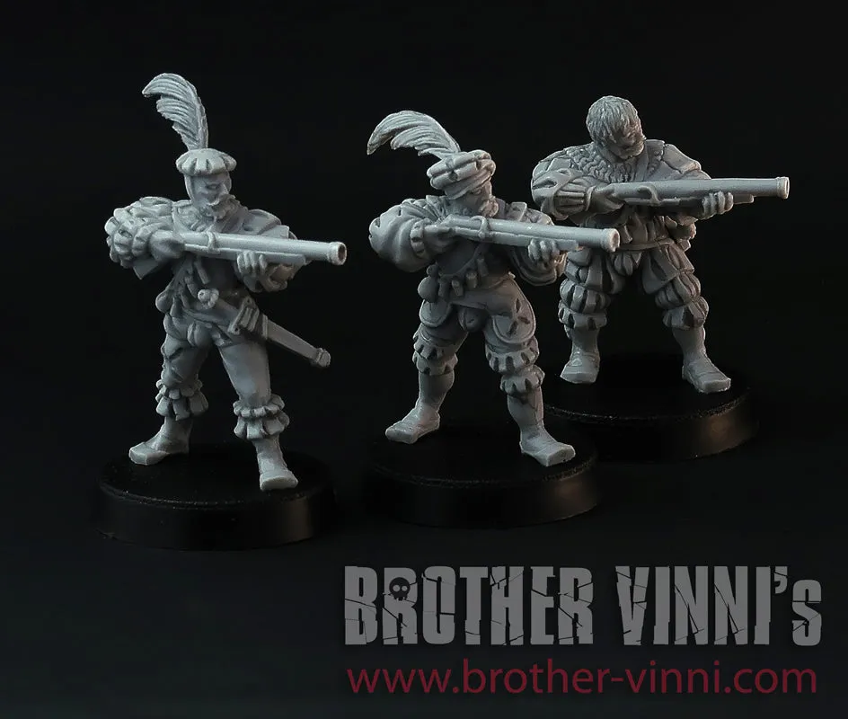 Brother Vinni Landsknecht Handgunners 01 figurine résine 28mm lot de 3