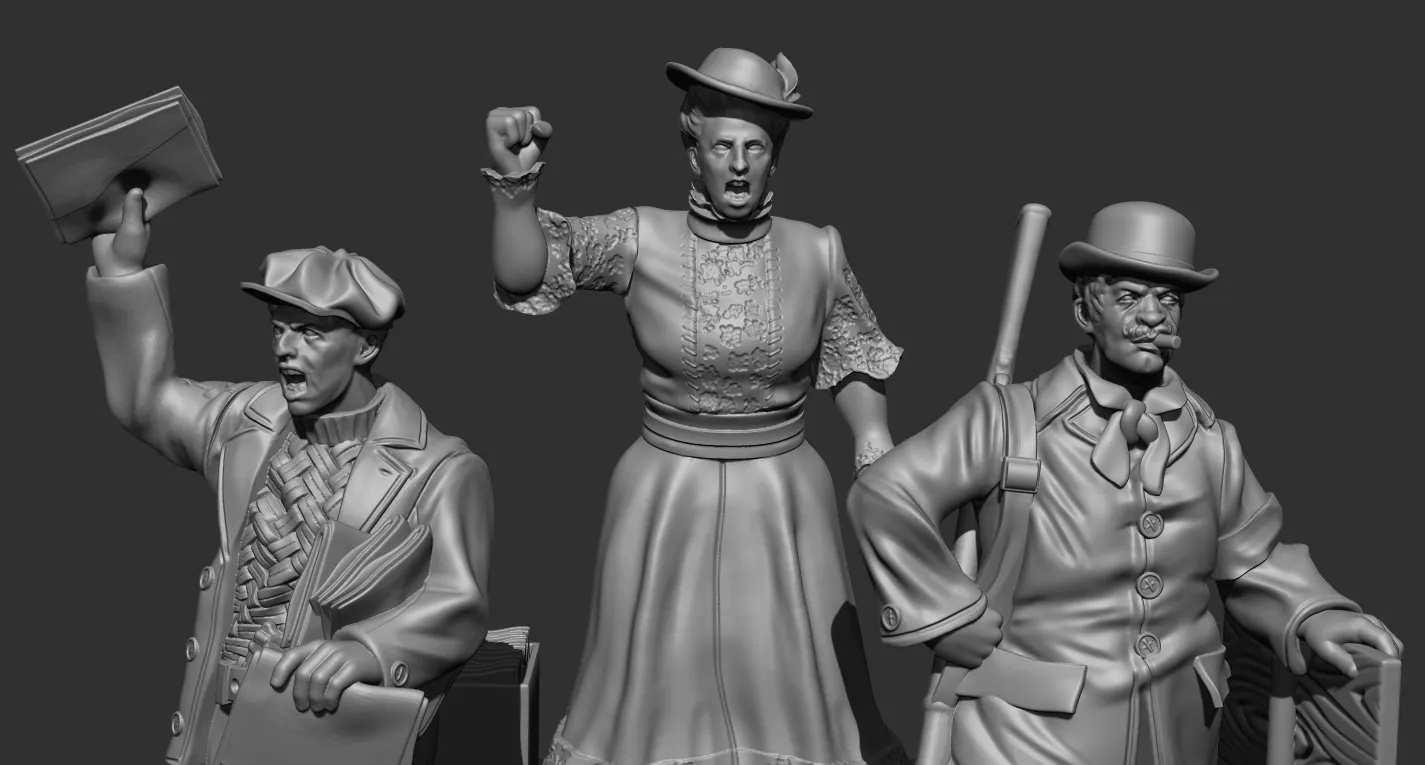 Des Tranchées aux Barricades Rosa Luxemburg et militants fichier STL 32mm