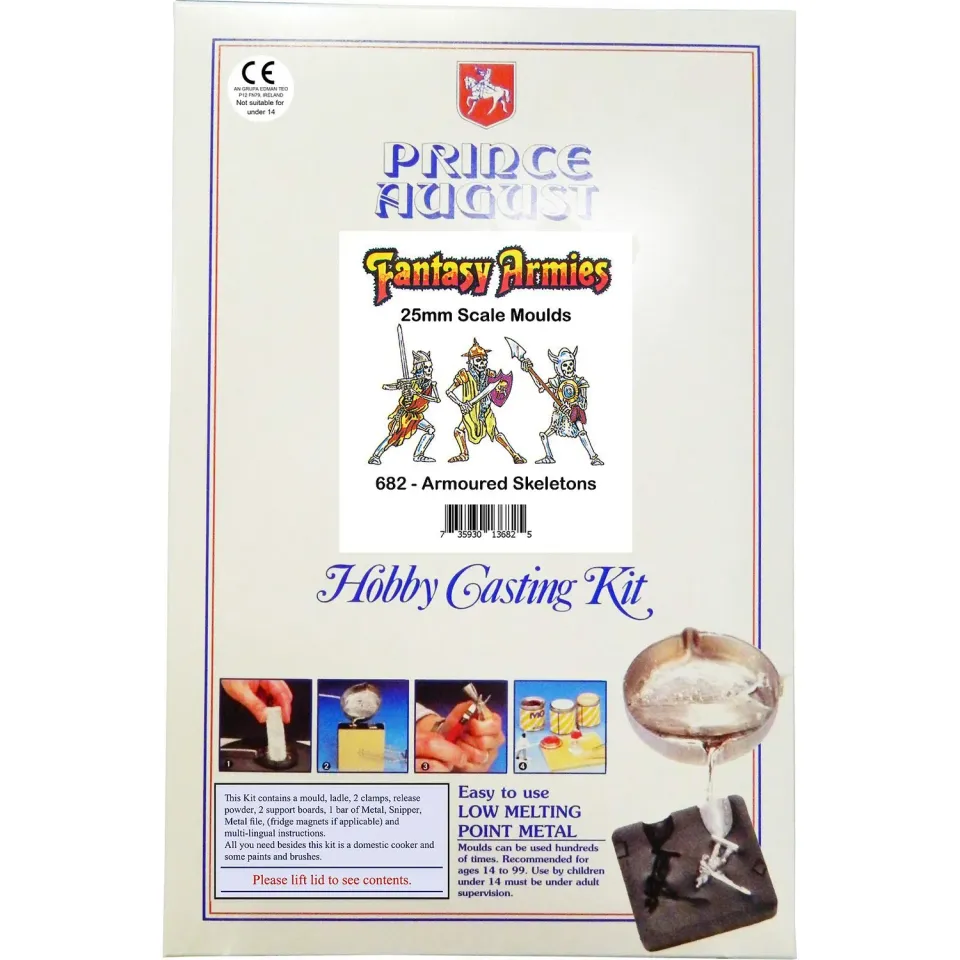 Prince August PA13682 kit de moulage figurines 25 mm squelettes blindés