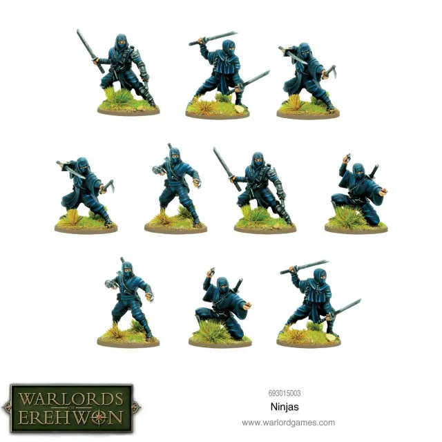 Warlord Games Erehwon Ninja boîte 10 figurines métal