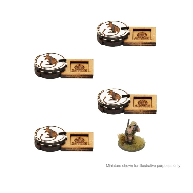 Warlord Games Bolt Action Pin Markers 8th Army MDF Desert Rats