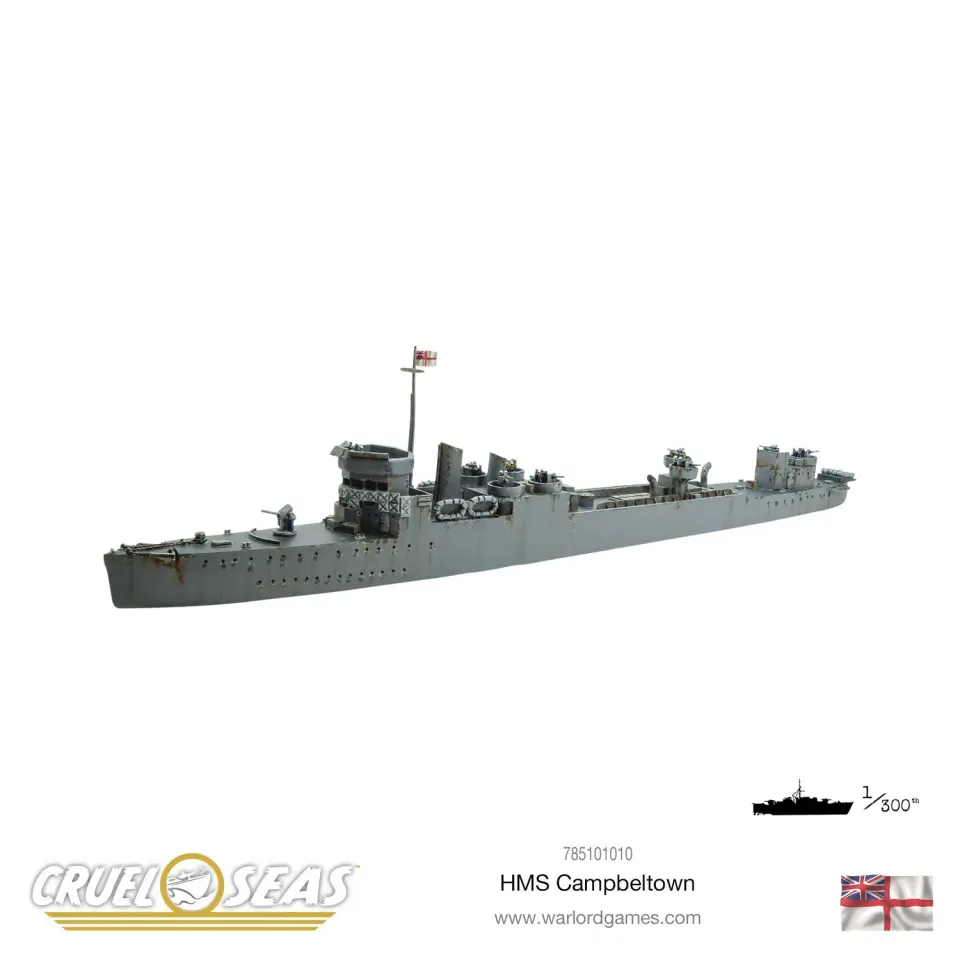 Warlord Games Cruel Seas HMS Campbeltown navire résine métal