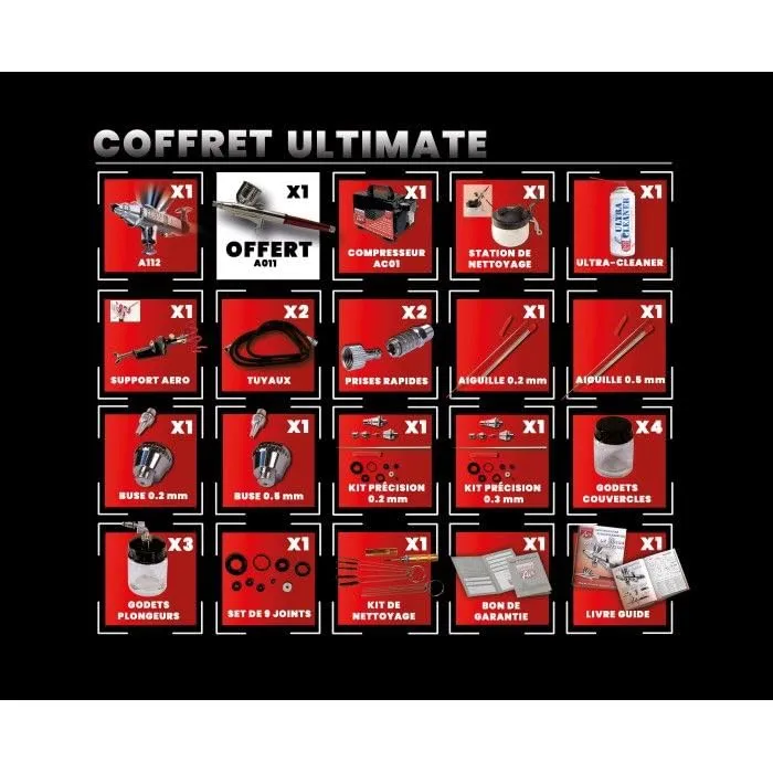 Prince August AX20 Coffret Ultimate pack aérographe complet