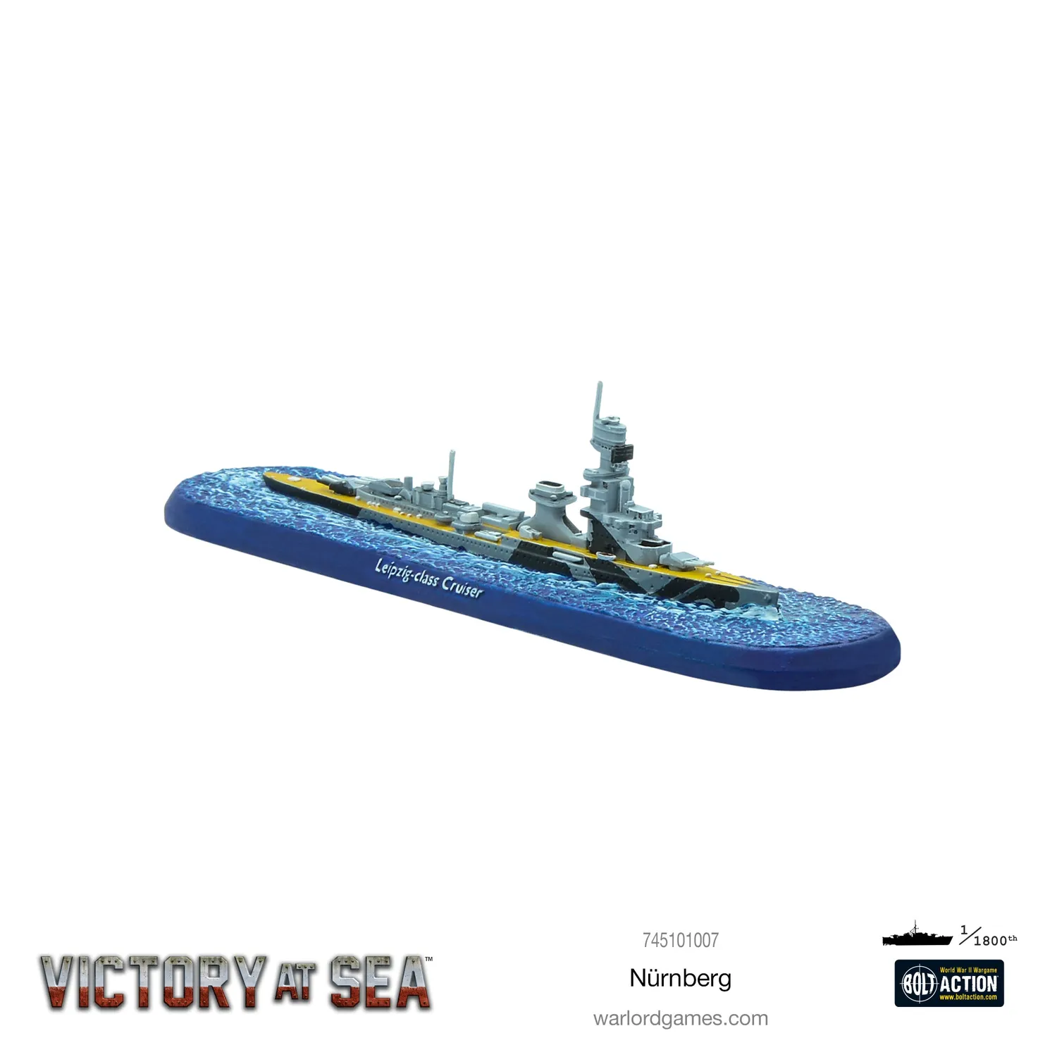 Bolt Action Victory at Sea Nürnberg navire résine métal