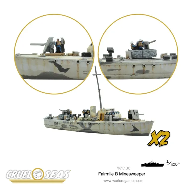 Bolt Action Cruel Seas Fairmile B Minesweeper bateau résine métal