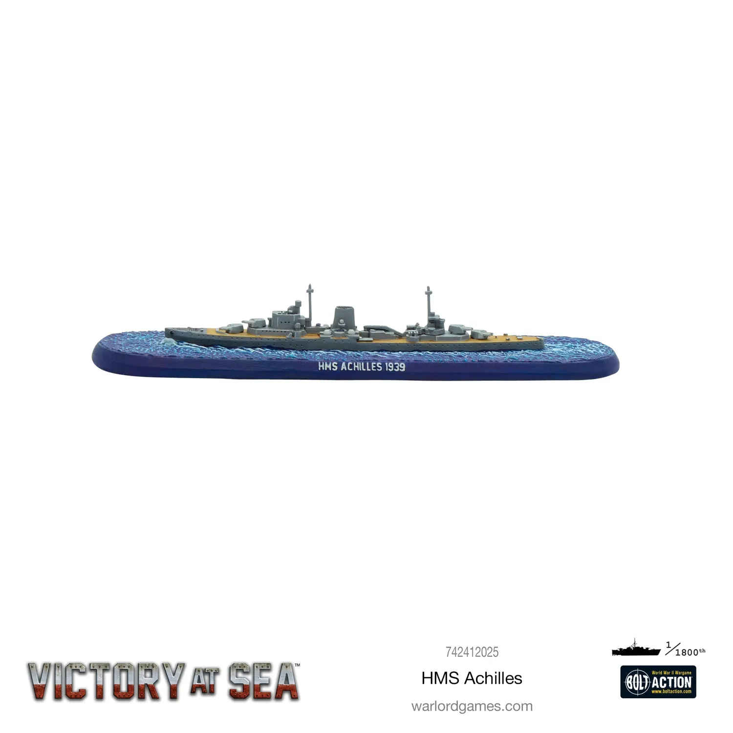Bolt Action Victory at Sea HMS Achilles maquette navire résine