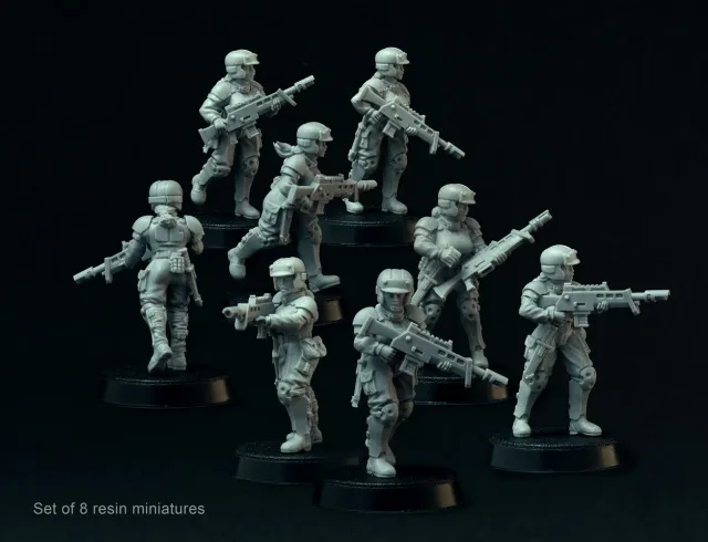 Brother Vinni Guard Girls soldats figurines résine 28mm lot de 8