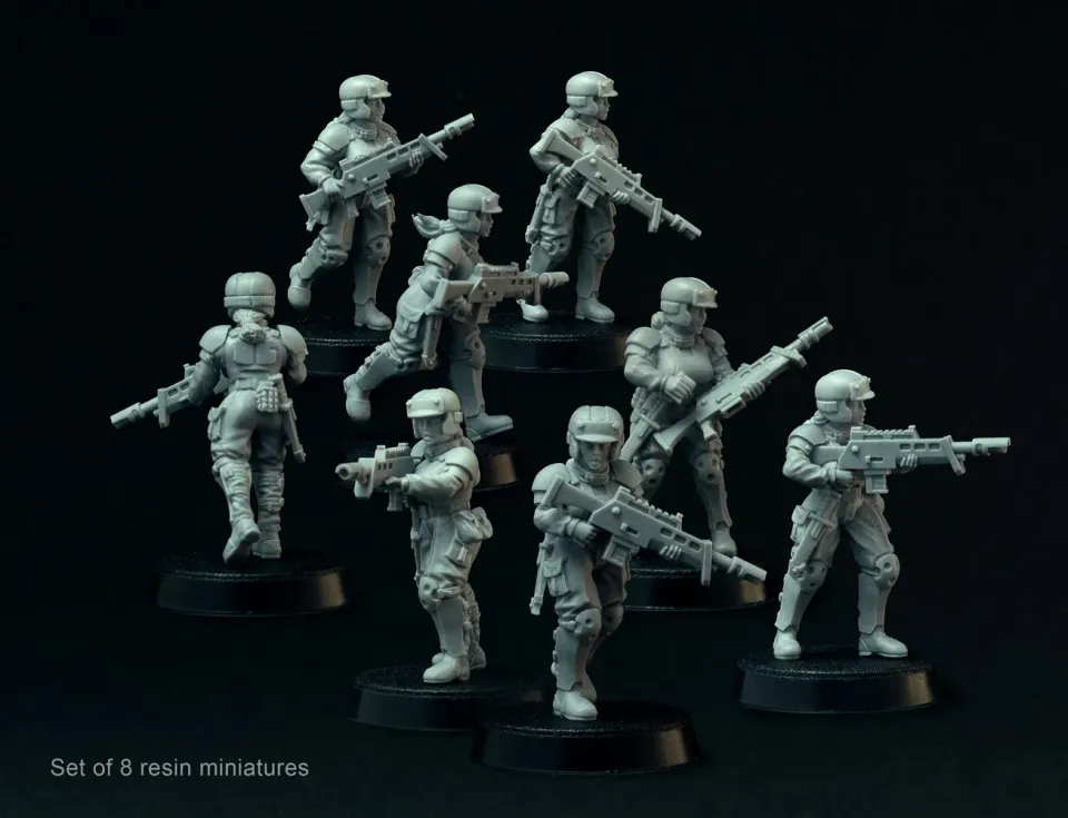 Brother Vinni Guard Girls soldats figurines résine 28mm lot de 8