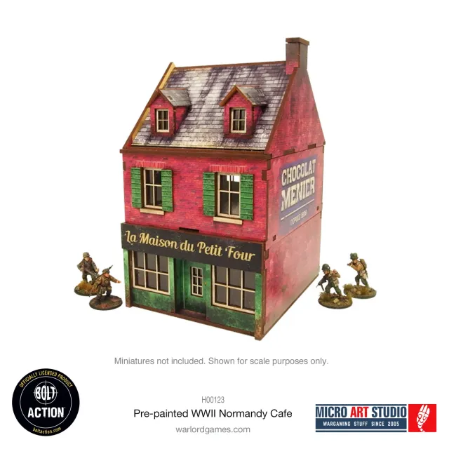Bolt Action Pre-painted WW2 Normandy Cafe bâtiment prépeint 28-30 mm