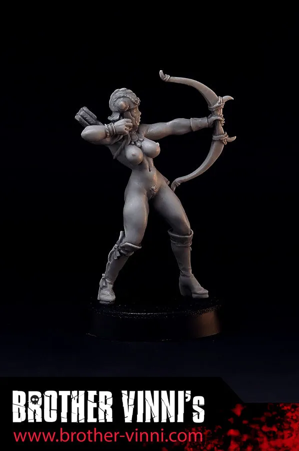 Brother Vinni Amazone archère figurine résine 32mm arc