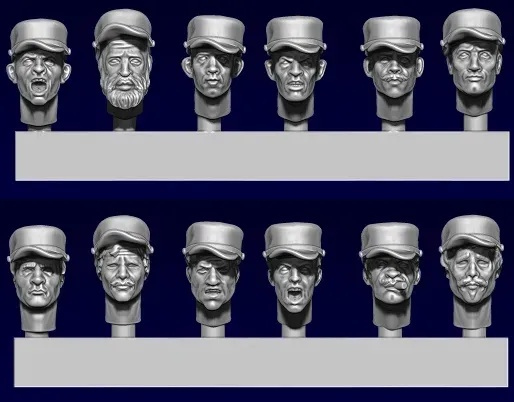 Des Tranchées aux Barricades Têtes casquettes fichier STL 28/32mm