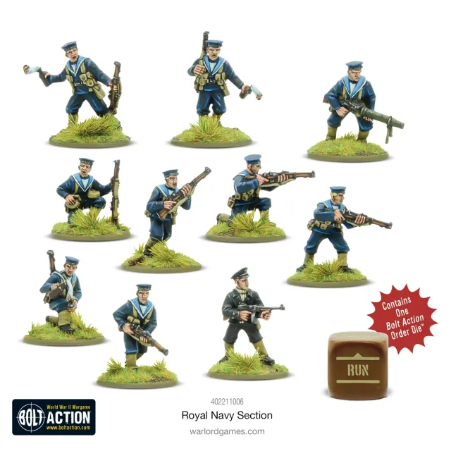 Bolt Action Royal Navy section figurines métal x10