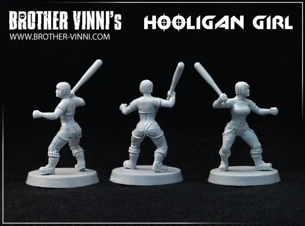 Brother Vinni Hooligan Girl figurine résine 28mm batte