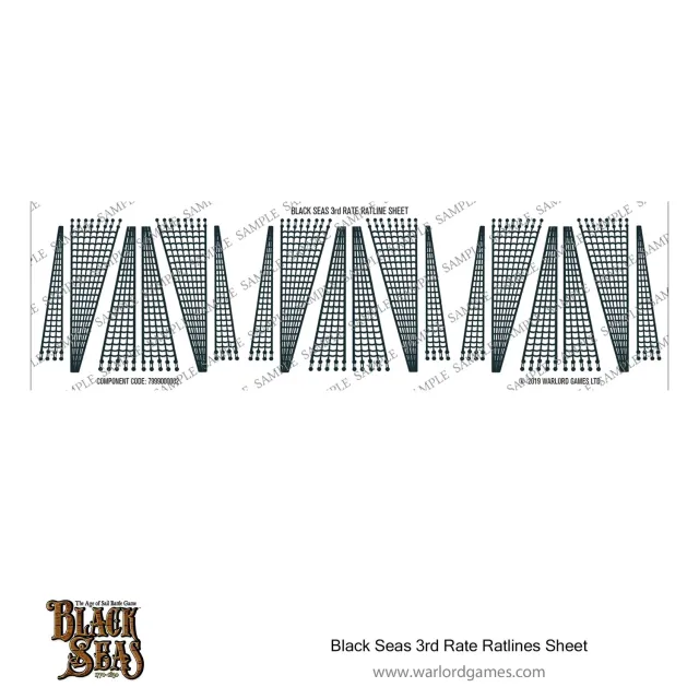 Bolt Action Black Seas 3rd Rate ratlines feuille d’accessoires en acétate
