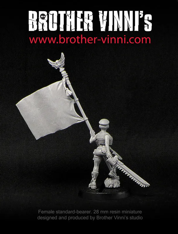 BROTHER VINNI Standard-bearer Female Soldier miniature garde 28 mm