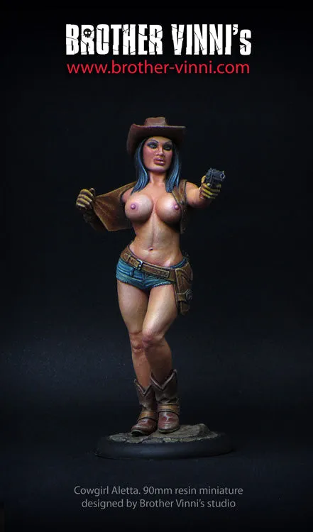 BROTHER VINNI Cowgirl 90mm figurine résine 1 pièce pin-up