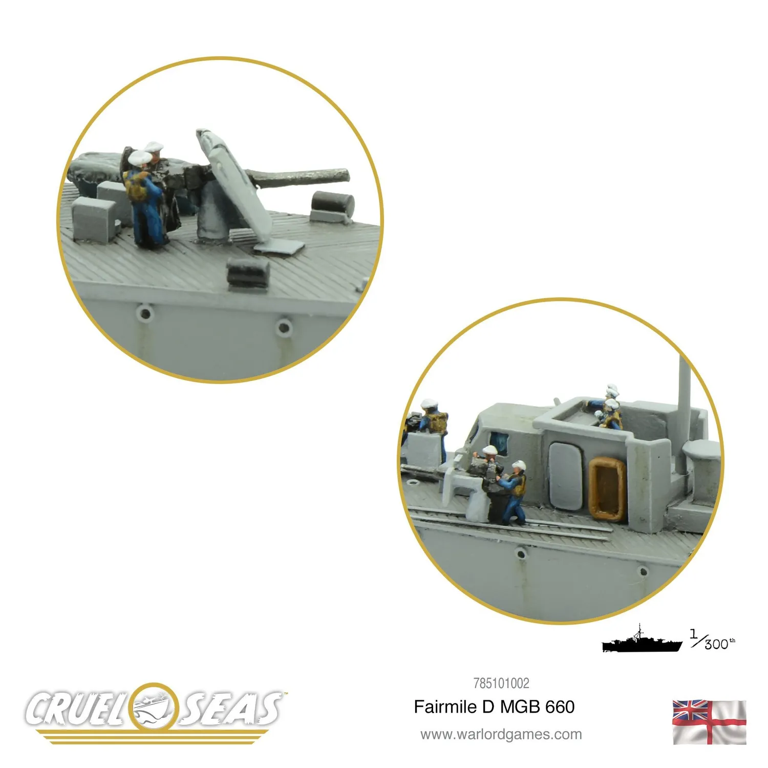 Bolt Action Cruel Seas Fairmile D MGB 660 bateau 2 modèles armés