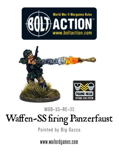 Bolt Action Waffen-SS Firing Panzerfaust figurine métal avec tête optionnelle
