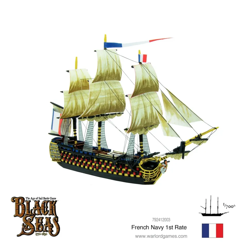Black Seas French Navy 1st Rate vaisseau résine