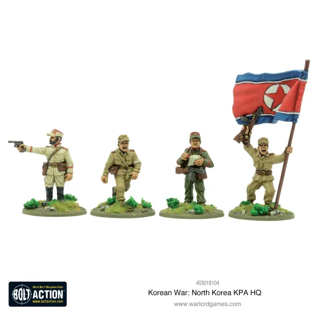 Bolt Action Korean War: North Korean KPA HQ figurines métal