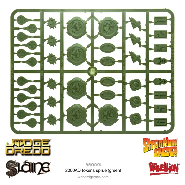 Bolt Action 2000AD tokens pions plastique verts