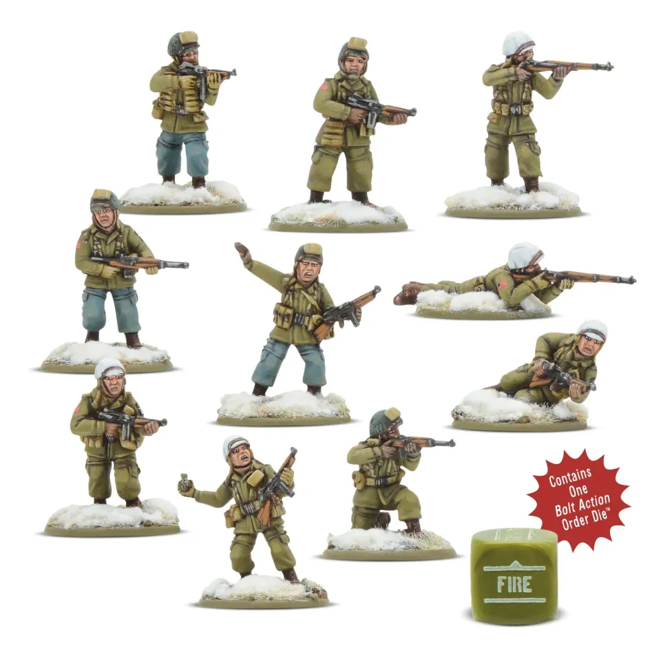 Bolt Action US Airborne Winter Pathfinder Squad figurines x10