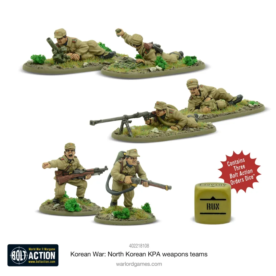 Bolt Action Korean War North Korean KPA weapons teams équipes d'armes