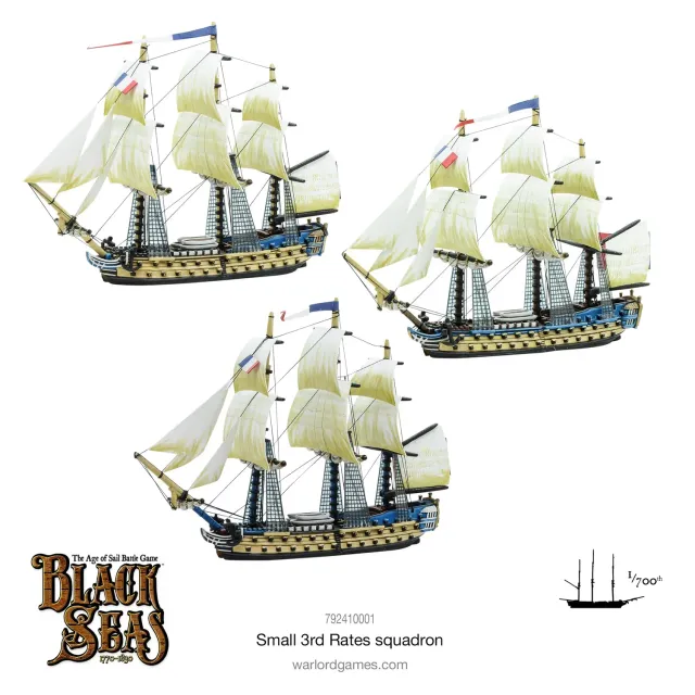 Warlord Games Black Seas Small 3rd Rates Squadron x3 navires