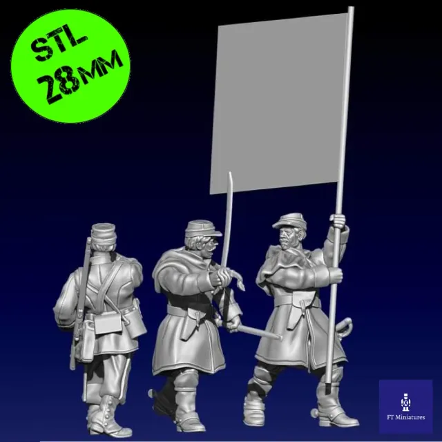 Des Tranchées aux Barricades Gardes Mobiles commandement fichier STL 28mm