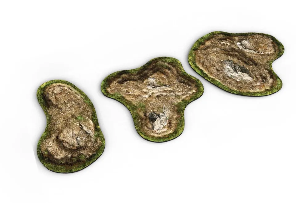 Des Tranchées aux Barricades Collines rocheuses décors 28mm néoprène x3