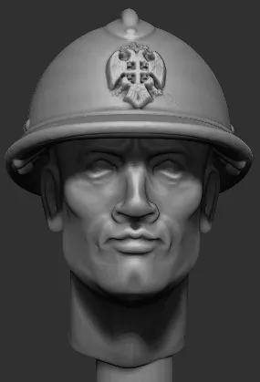 Des Tranchées aux Barricades Têtes Adrian serbe fichier STL 28/32mm