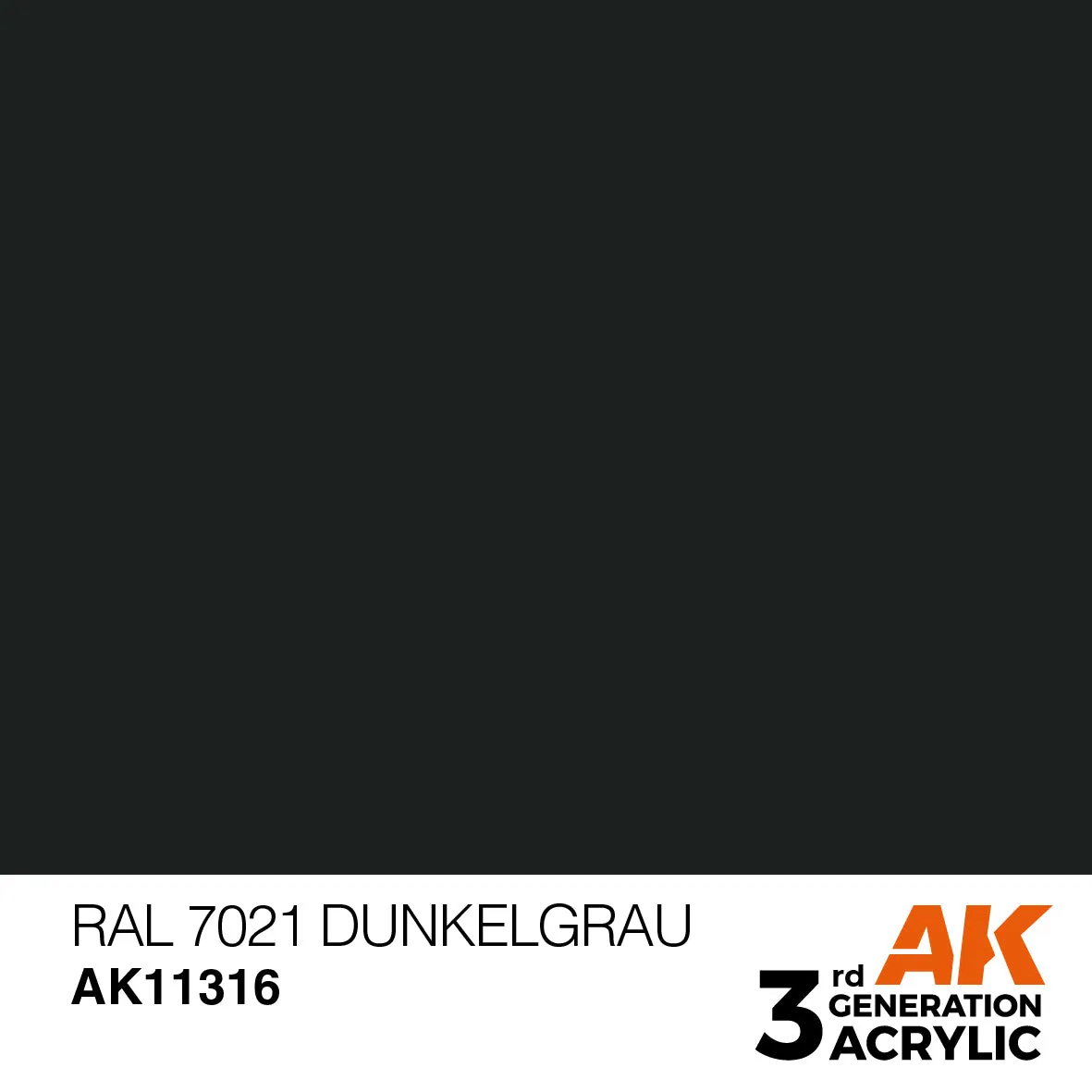 AK Interactive 3Gen RAL 7021 Dunkelgrau peinture acrylique 17 ml gris