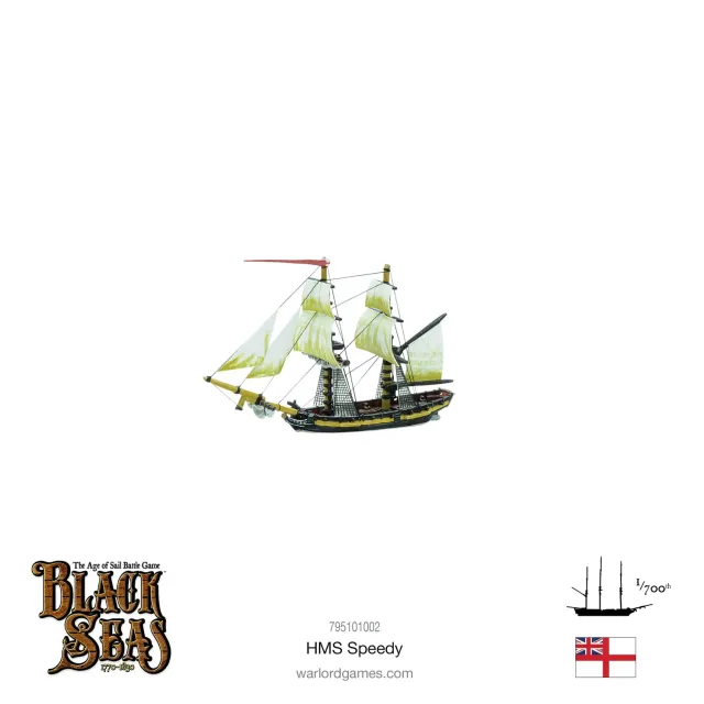 Bolt Action Black Seas HMS Speedy navire métal 14 canons