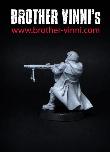 Brother Vinni Veteran Chaingunner figurine 28mm mitrailleur