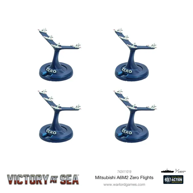 Bolt Action Victory at Sea Mitsubishi A6M2 Zero flights avion 1 escadrille IJN
