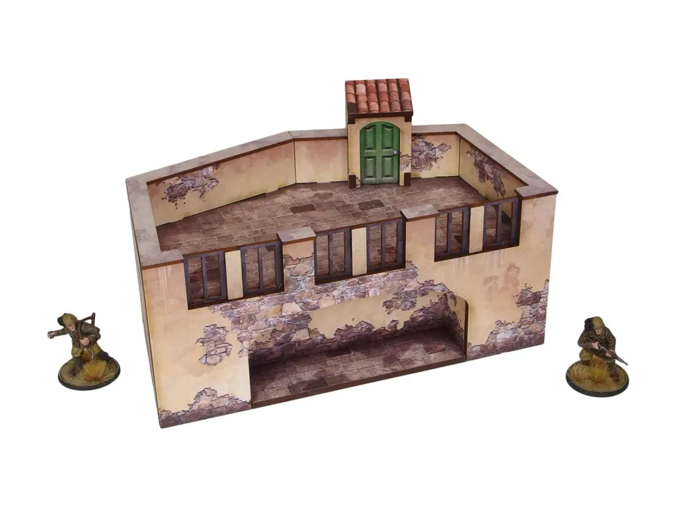 Bolt Action WW2 Italy Terrace (1) décor prépeint 28 mm MDF