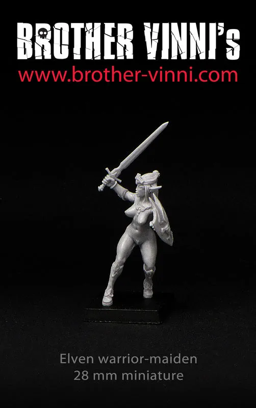 Brother Vinni Female Elf Fighter figurine résine 28mm DnD