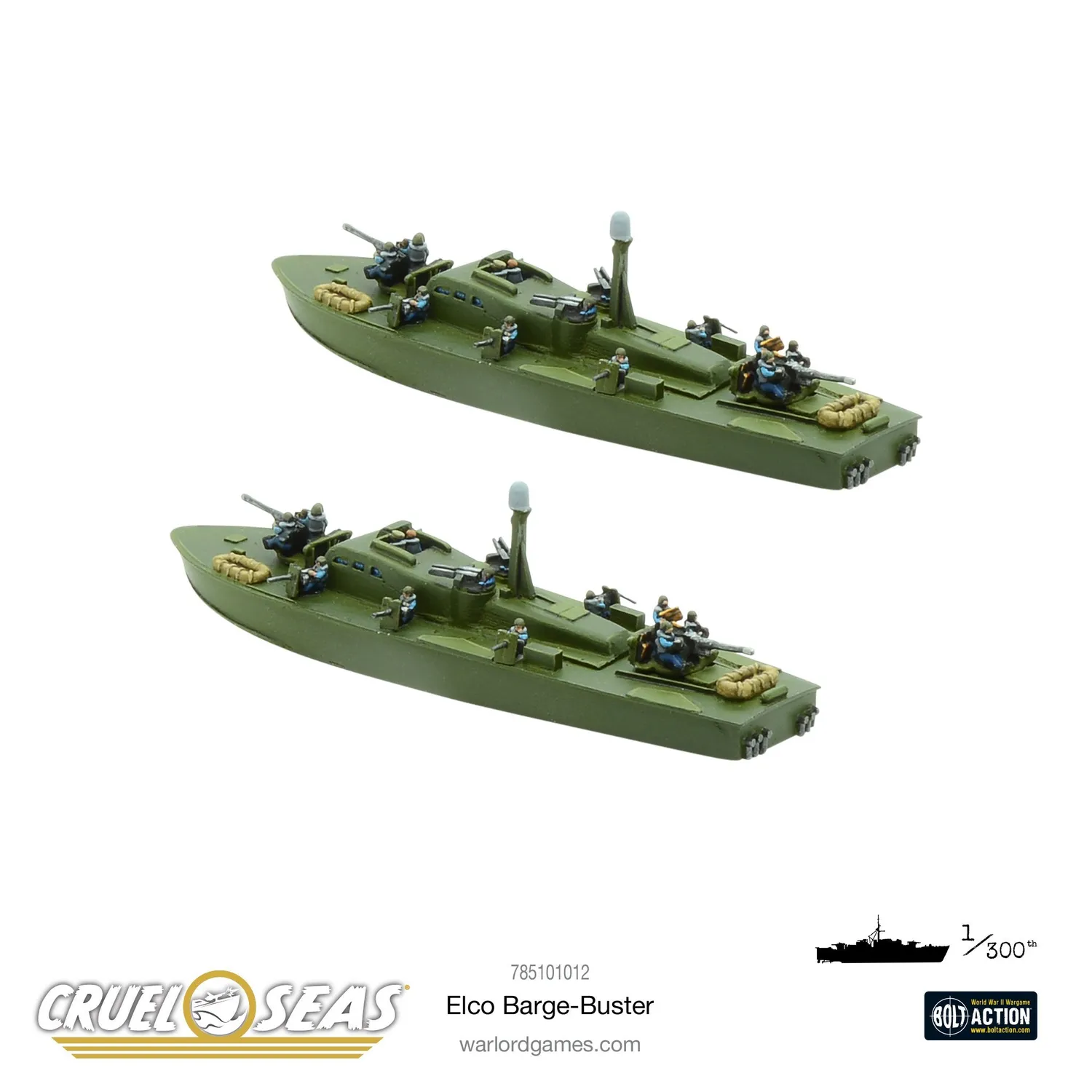 Cruel Seas Elco Barge-Busters navires résine x2