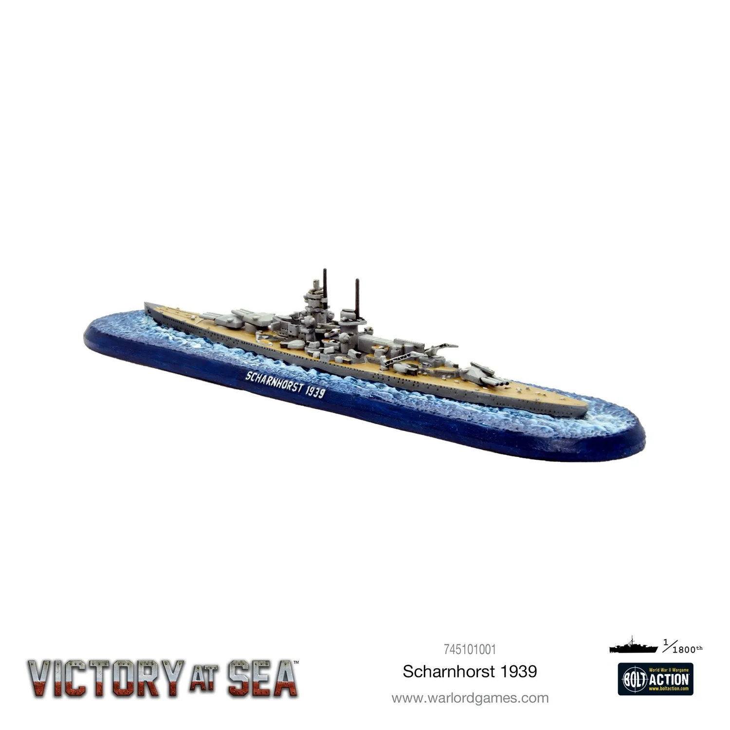 Bolt Action Victory at Sea Scharnhorst navire en résine et métal