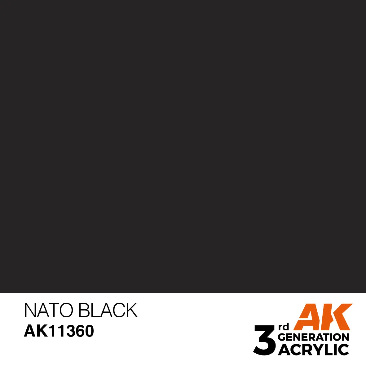 AK Interactive 3Gen Acrylic NATO Black peinture acrylique noire 17 ml