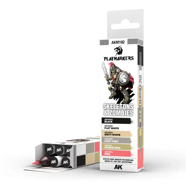 Des Tranchées aux Barricades Playmarkers Squelettes Zombies set 6 feutres