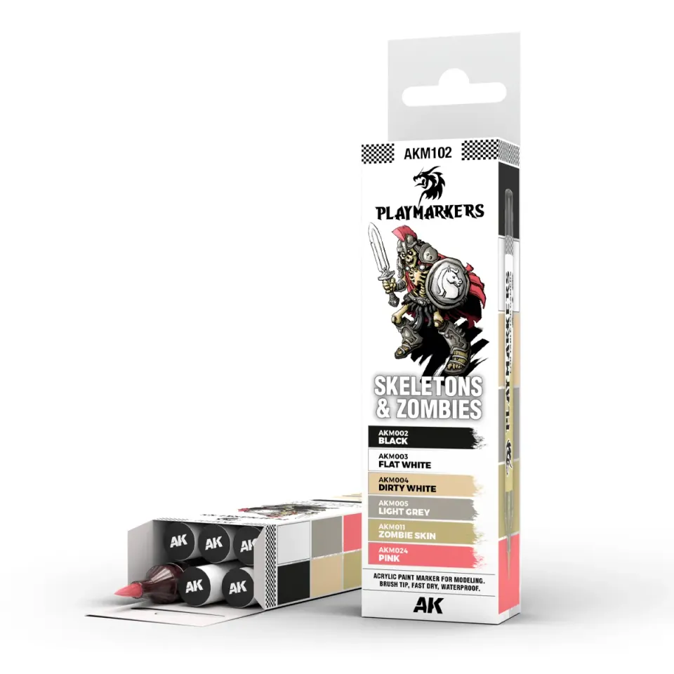 Des Tranchées aux Barricades Playmarkers Squelettes Zombies set 6 feutres
