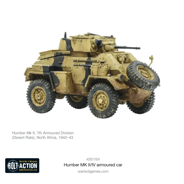 Bolt Action Humber MK II/IV voiture blindée plastique britannique