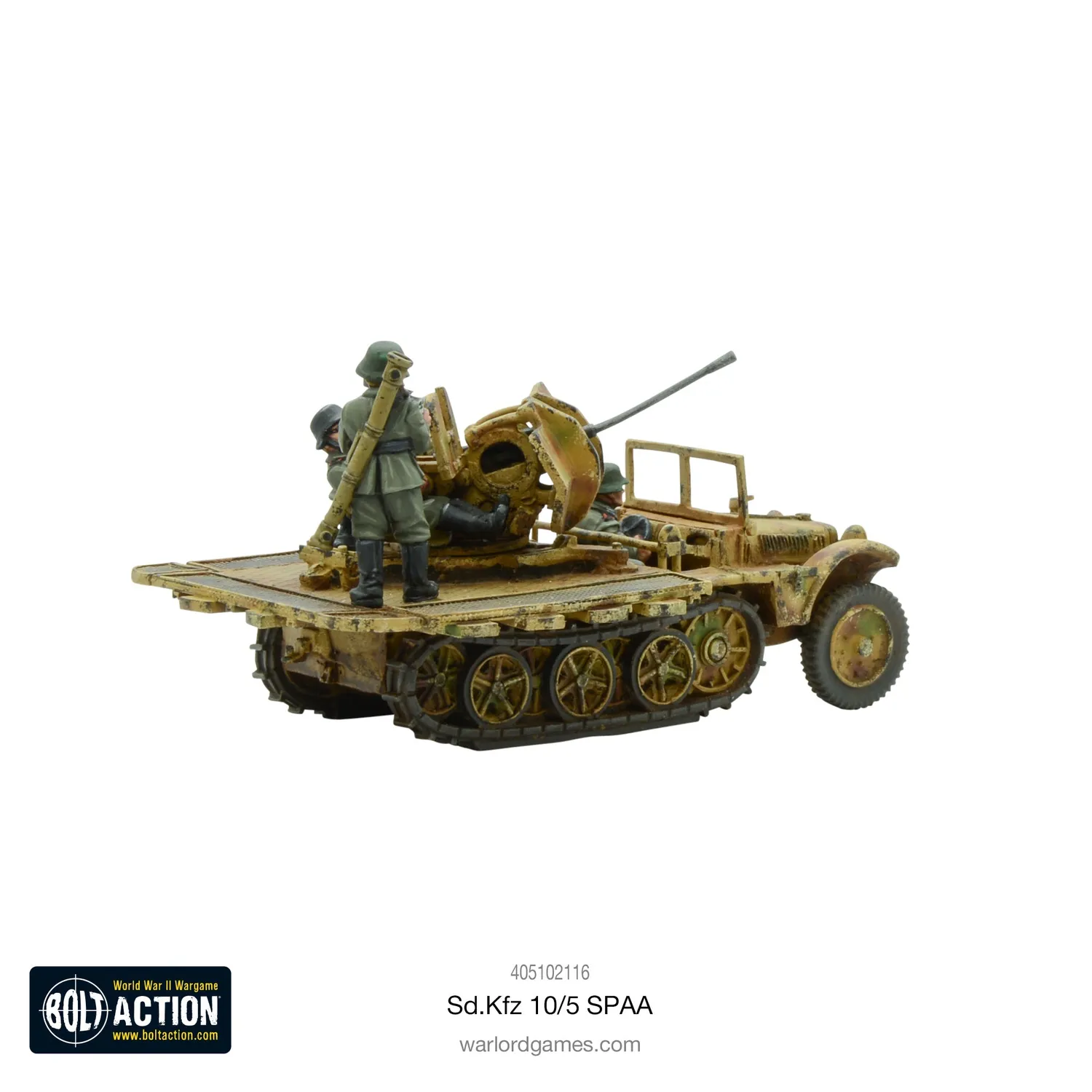 Bolt Action Sd.Kfz 10/5 SPAA véhicule Flak 38 résine métal