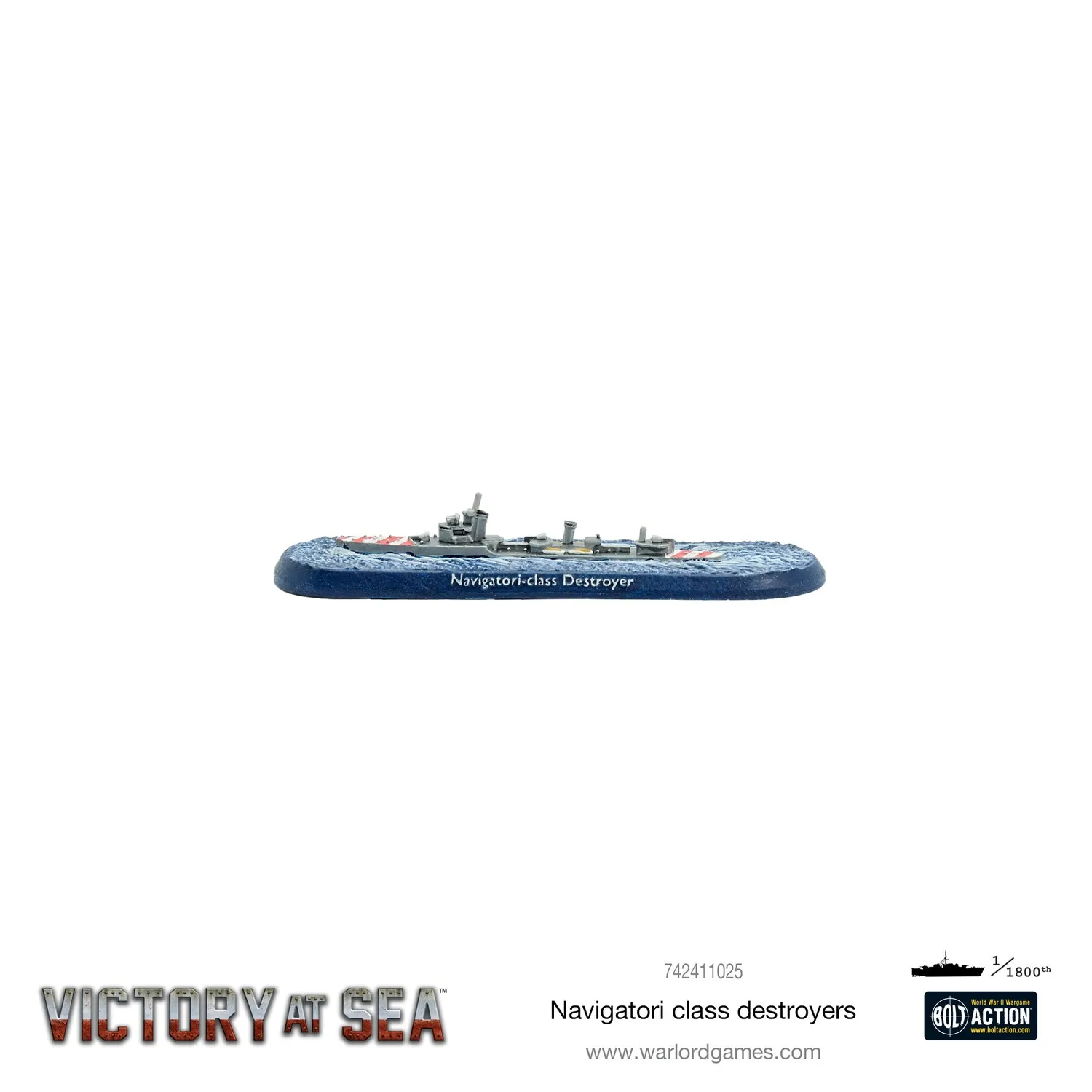 Bolt Action Victory at Sea Navigatori-class destroyers navires métal
