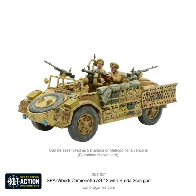 Bolt Action SPA-Viberti Camionetta AS. 42 véhicule métal résine 28 mm