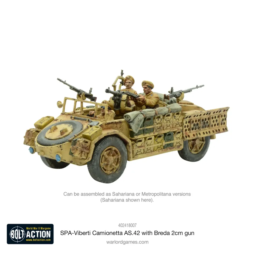 Bolt Action SPA-Viberti Camionetta AS. 42 véhicule métal résine 28 mm
