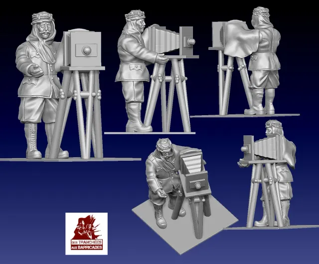 Des Tranchées aux Barricades Paul Castelnau reporter fichier STL 28mm