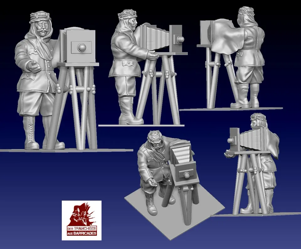 Des Tranchées aux Barricades Paul Castelnau reporter fichier STL 28mm