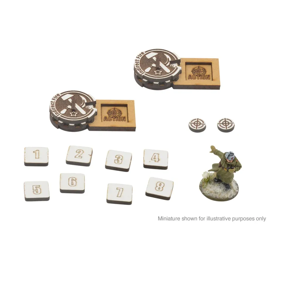 Bolt Action Bolt Action MDF Artillery Zeroing In Markers - Soviet Union marqueurs 2 pièces